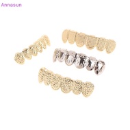 Annasun Hip Hop Metal Teeth Grillz Gold Silver Color Teeth Grillz Tooth Cap Removable Punk Cosplay P