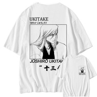 HOT!! BLEACH Gotei 13 Kuchiki Rukia เสื้อพิมพ์ฤดูร้อนใหม่คอกลมแขนสั้นผ้าฝ้าย 100 % ระบายอากาศได้ดีลา