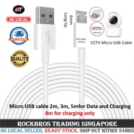 [SG SELLER] Micro USB Cable 2m 3m 5m 8m for Xiaomi CCTV 5 meter micro usb cable car cctv cable type 