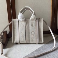 Chloe Woody 刺繡 Tote Bag 粉色牛皮 斜孭袋 小號