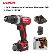 DEVON 5230-Li-12TSI 12V Lithium-Ion Cordless Hammer Drill With 1 Battery & 1 Charger