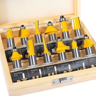 MESIN MATA Router Bit Set Profile Bit Trimmer Machine Bit Set Router Bit Set 12pc SUNC TOOLS - Route