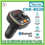 TECNIX CHR-B020 Car Stereo Receiver Bluetooth 5.0 FM Transmitter Mp3 Player Dual USB RGB Ambient