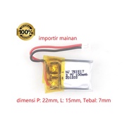 3.7v 100mAH lipo toy battery PH1.25 socket for mini car S638 S658