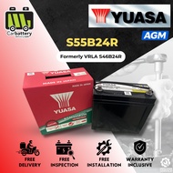 Installation Provided Yuasa AGM S55B24R S46B24R Car Battery Bateri Kereta Toyota Prius Toyota Prius 