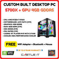 Custom Built Desktop PC Ryzen 7 5700X DDR4 SSD RTX3050 RTX5060 RX9060XT Full Setup Option