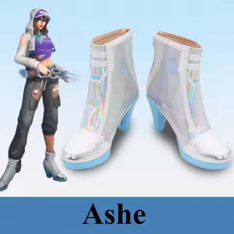 Ashe cosplay boots watch2 X LE SSERAFIM Ashe cosplay shoes boots