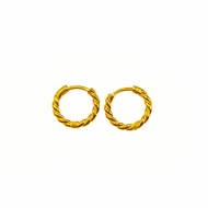 916 Gold Twisted Rope Clip Earrings