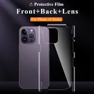 For iPhone Air 17 16 15 14 13 12 11 Pro Max X XR XS MAX 7 8 Plus HD Front+Frame Back Frame Hydrogel 