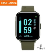 Titan Smart Watch Silicone Green Strap Watch for Unisex 90155AP03