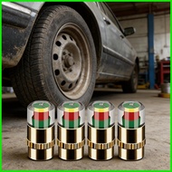 Tire Pressure Monitoring Caps 4 Pieces 2.4bar 36psi 3-Color Easy To Read Monitor Valve Stem Caps for