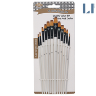 Bộ 12 cọ vẽ gỗ cao cấp màu trắng ngọc trai chuyên nghiệp LIM Art