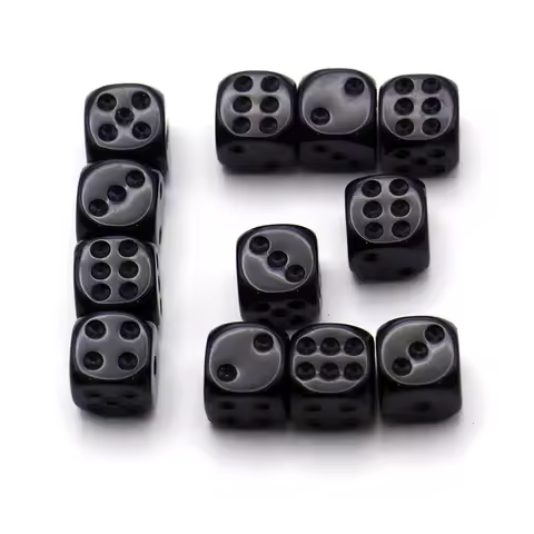 12pcs acrylic D6 hexahedral dice, game and party entertainment dice