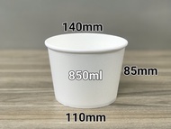 Tô giấy 850ml trắng Set 50-100 cái kèm nắp