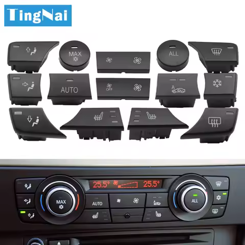 Car Dashboard Air Conditioning AC Button Rotary Knob Cap Repair Kit For BMW 1 3 X1 X3 E81 E82 E87 E8