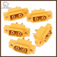 YELGIRL 5pcs XT60E Male Plug, Mountable Yellow XT60E Connector,  Plastic RC Drone Accessories FPV Ra