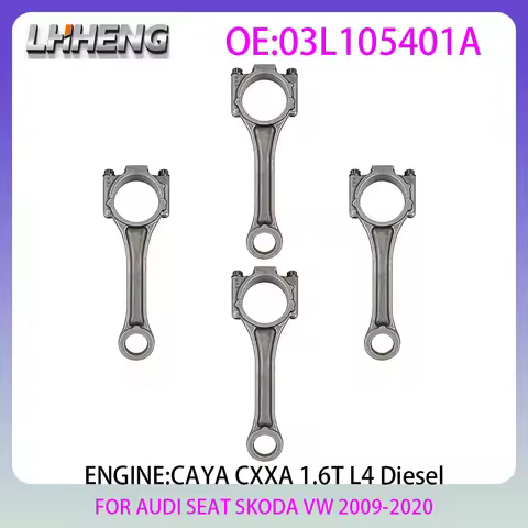 4PCS Connecting Con Rod New Set 1.6L 1.6 L T L4 Diesel For VW BEETLE GOLF JETTA PASSAT POLO AUDI A3 