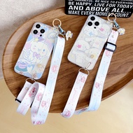 Samsung Galaxy A33 5G A34 5G A42 5G M42 5G A31 A32 4G A32 5G M32 5G A50 A30S A50S A51 4G M40S Cute Cartoon Cinnamoroll Phone Case with Wristband and Long Lanyard