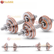 Pure Steel Barbell Men's Home Fitness Equipment 20Kg 30Kg Dullbell Set Muscle Training huguduo1.sg
