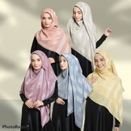 Hijab Syari Polos Motif Salur Jumbo 140Cm Syar'I Jilbab Hijab Khimar