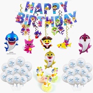 Baby Shark Theme Balloons Baby Shark Foil Balloon Banners Cake Inserts Kids Birthday Party Decoration Baby Shower Party Decorations