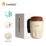 CIVAGO（10oz/300ml）Ceramic liner Stainless Steel Coffee Mug With Lid Vacuum Flask Convenient travel c