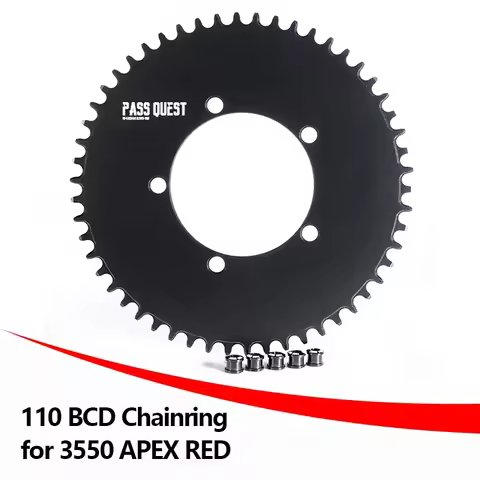 Pass Quest 110 BCD Chainring for 3550 APEX RED Narrow Wide Chainring 110bcd 5 Bolt Chainring 42T 44T