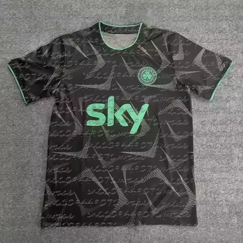 2026 Ireland Celtic Shamrock Soccer Jersey Black Green Star Pattern Sky Sponsor Football Shirt Unise