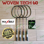 RAKET BADMINTON MAXBOLT WOVEN TECH 60 35lbs ORIGINAL - BLACK RED, DISENAR