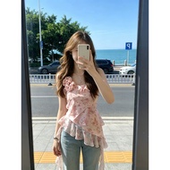 Fashionable Floral Camisole Vest with 3D Flowers - Perfect for Warm Weather
