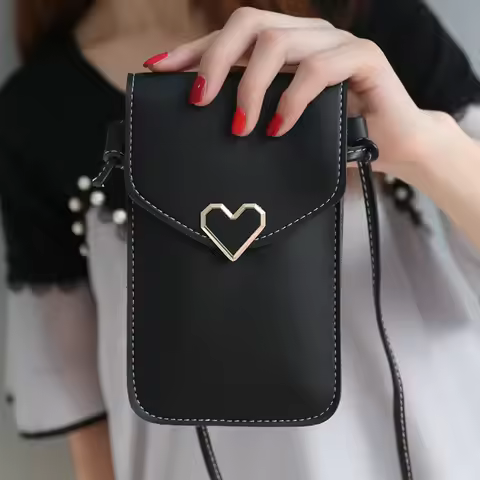 Touch Screen Shoulder Purse Wallet Coin Phone Cell Bag Leather Cross-body Mini
