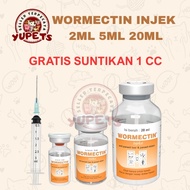 Wormectin 2 5ml 20mlML Free 1 cc Syringe - Anti-Fungal, Worms, Fleas, Parasites, Cats, Goats, Cows, 