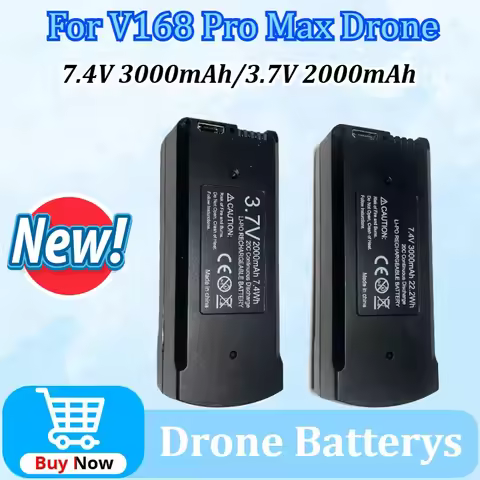 Upgraded V168 Pro Max Drone Battery 7.4V 3000mAh/3.7V 2000mAh Replaceable for V168 RC Quadcopter Spa