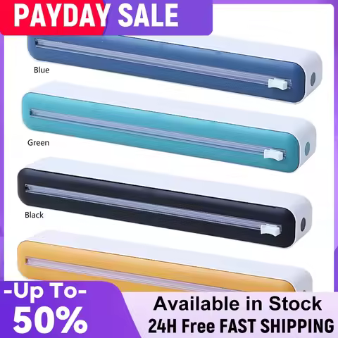 Waterproof Plastic Wrap Dispenser with Slide Cutter Saran Wrap Dispenser Reusable Dispenser for Food