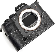 A7R IV Camera Case, BolinUS Handmade Genuine Real Leather Half Camera Case Bag Cover for Sony Alpha