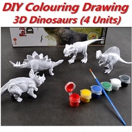 4 Units DIY Colouring Drawing 3D Dinosaurs Toy Pack