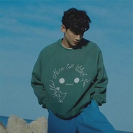 Bai Jingting Dark Green Pure Cotton Sweatshirt - Winter Wear for Couples