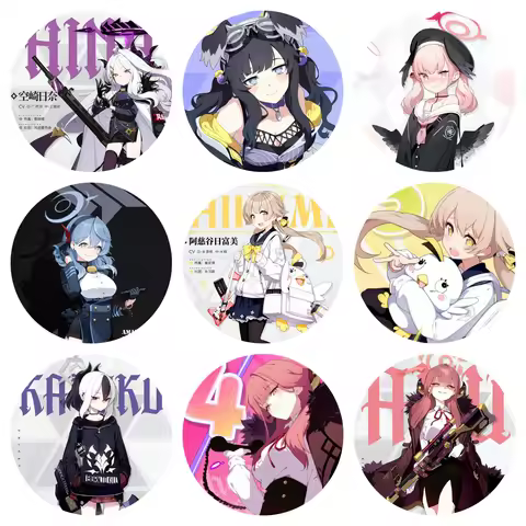 Game Blue Archive Round Alloy Brooches Sorasaki Hina Amau Ako Cosplay Badges Anime Enamel Pins Backp
