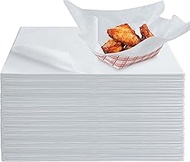 (250 Count) 12x12 White Wax Paper Sheets for Food, Basket Liners, Sandwich Wrap Squares, Burger Wrap