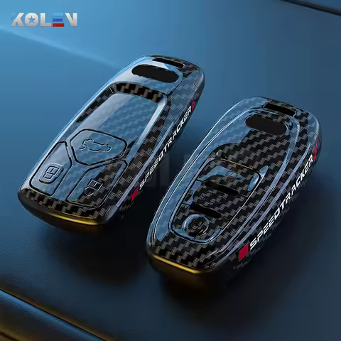 ABS Carbon Fiber Style Car Key Case Cover Shell Fob For Audi A1 A3 8V 8P 8L A4 A5 B8 B9 8T A6 A7 C6 