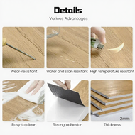 PVC Flooring Vinyl Floor Stickers 36 PCS  NO Need Glue Wooden 2MM Thick Self-adhesive Waterproof