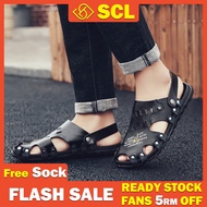 SCL Selipar Lelaki Men's Casual Leather Sandal Summer Outdoor Sandal 38-44 Size