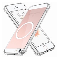 For iPhone 5 5S 6 6S Plus Case With Magnetic Wireless Charger Sticker Shockproof Soft Silicone Phone