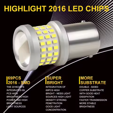 2Pcs P21W Led 1156 BA15S P21W 1157 BAY15D P21/5W Led Bulb BA15D BAU15S PY21W Car Light Bulb Turn Sig