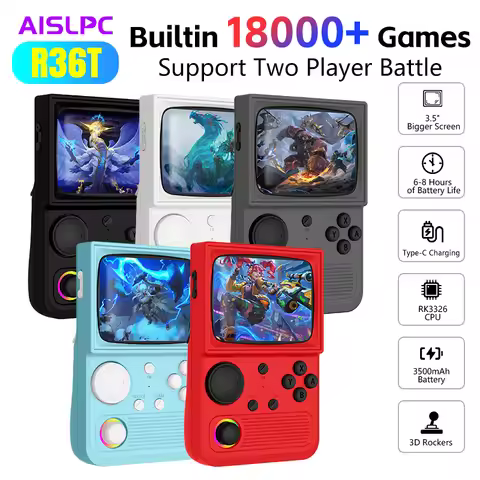 R36T Retro Handheld Game Console EmuEMEC System Wi-Fi Support 22000+Games 128GB 3.5'' IPS Screen Por