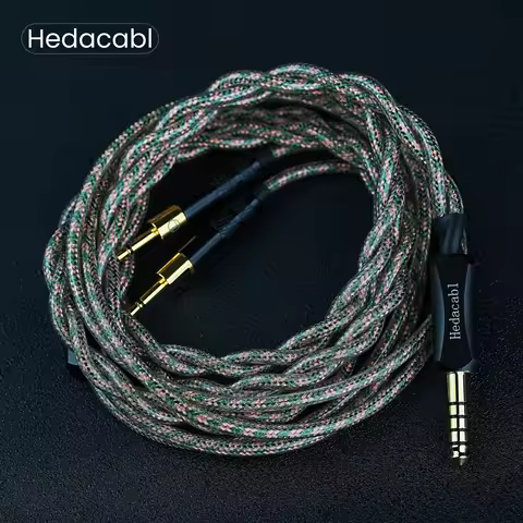 Hedacabl HD-04 2-Core Headphone Upgrade Cable 7N OCC Gold-Silver Plated Shielded Cable, Suitable for