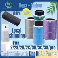 【hepa+carbon 2in1/detached】Replacement Compatible with Xiaomi 2/2S/2H/2C/3H/3C/3S/pro Filter Air Purifier Accessories