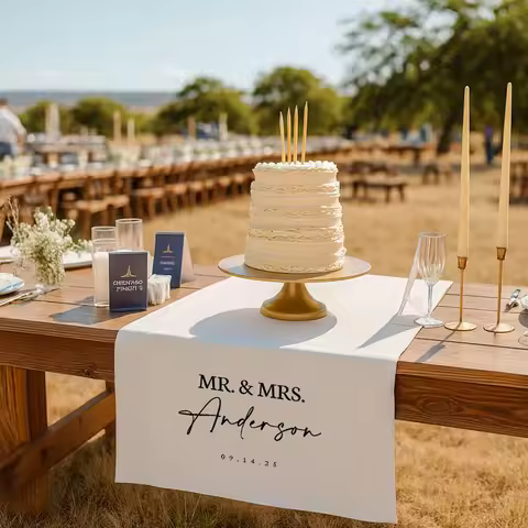 Personalized Mr & Mrs Wedding Tablecloth 70x100cm Wedding Day Decorations Engagement Party Accessori