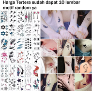 Paket (10 Lembar Gambar ) Seri C Random/Acak Tato Temporer Temporary Tatto Tahan air Anti Air Kupu K
