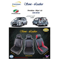 Coolmax - Semi Leather : Perodua Myvi - EZI  ( Car Seat Cover full-set / Sarung Kusyen Kereta saiz-khas penuh lengkap )
